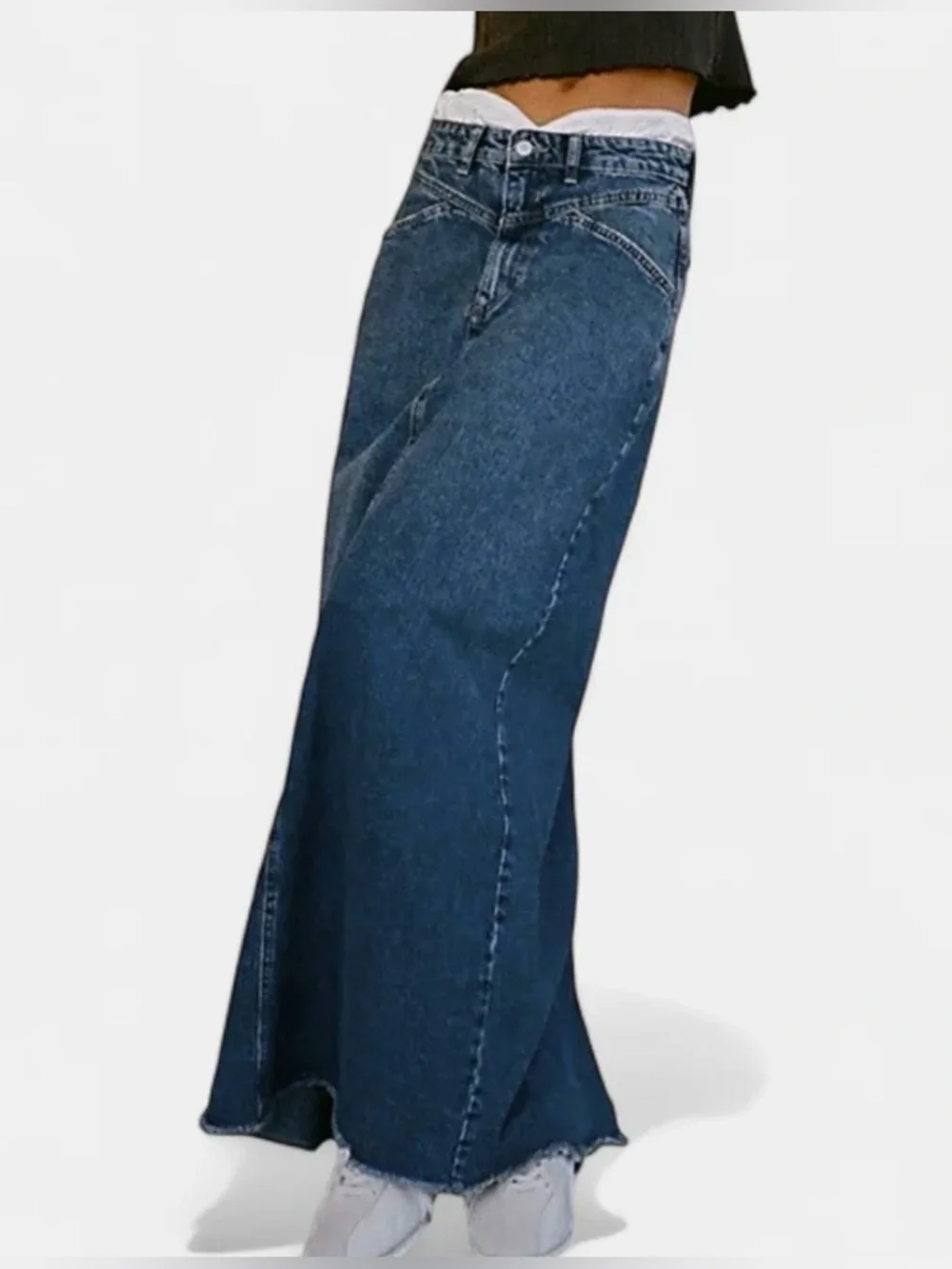 NWT Free People Come As You Are Denim Maxi Skirt
